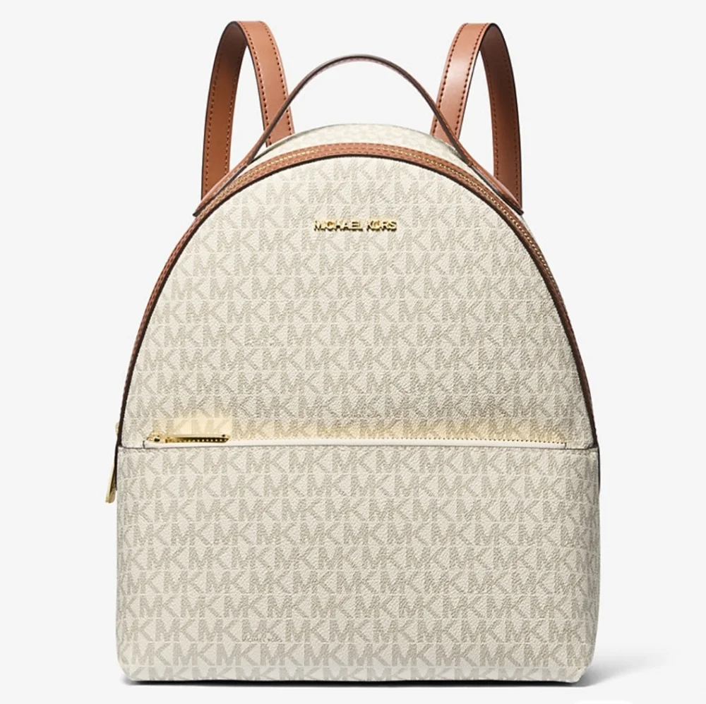 NWT Michael Kors Vanilla Medium Logo Backpack